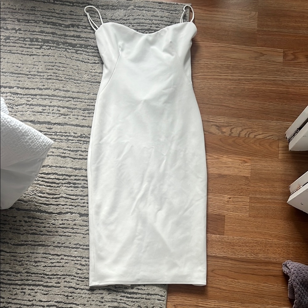 Katie May White Spaghetti Strap Sheath Dress